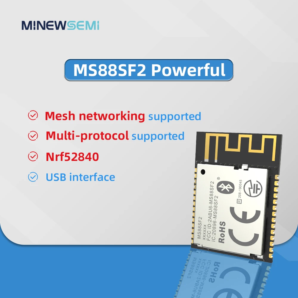 Nordic Offical Strategic Partner Minew Long Distance/Range bluetooth 5 ble 5.0 mesh module nrf52840 module