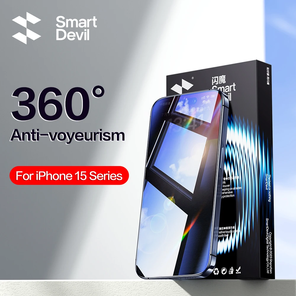 Защитный экран SmartDevil 360 ° для iPhone 15 Pro max 15 Pro, с полным покрытием