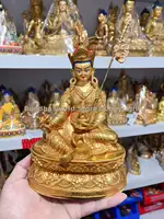 Tibet Gold plating COPPER Buddhist Master Guru Rinpoche Buddha statue Buddhist believer worship family effective protection 2