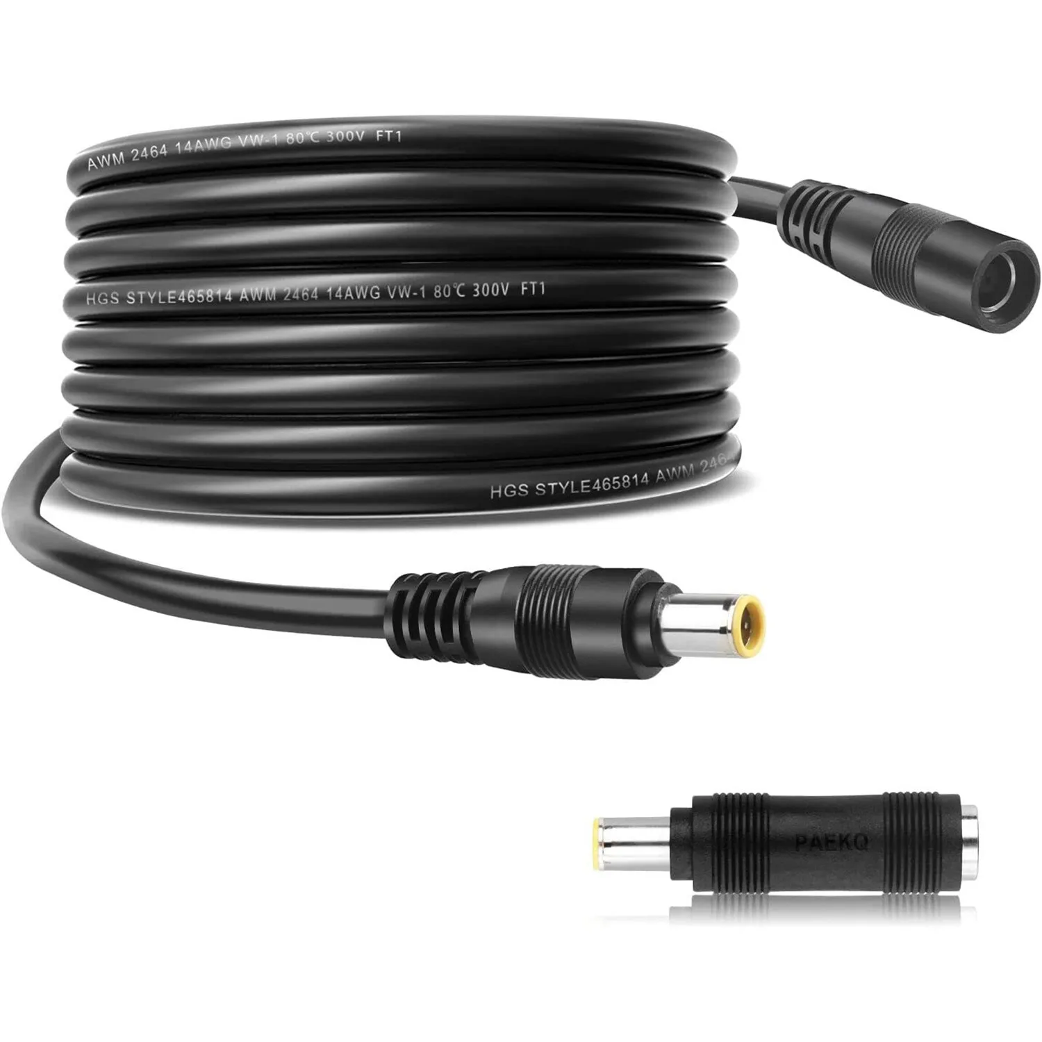 10Ft, 8mm male to female Extension Cable with DC 8mm Female to Male plug Connector Plug fit for GZ Yeti Jacke charging cable,usb charging cable