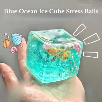 Adults Squishy Ocean Blocks Stress Balls Autism Sensory Toys Stress Anxiety Relief Fidget Toys Maltose Water Ball Gifts Bulk 1
