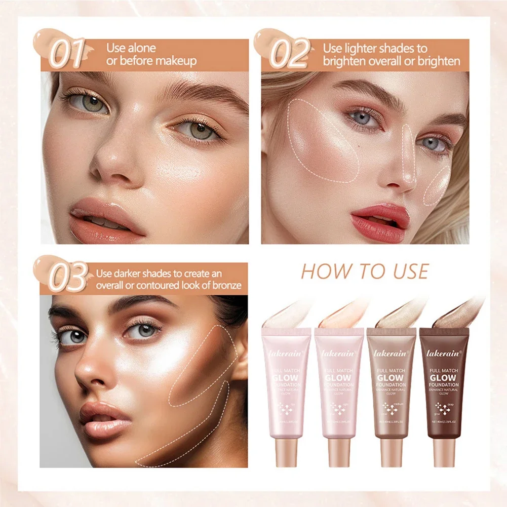 Glow Foundation Illuminator Natural Glow Enhancer Glowing Moisturizing Lightweight base Multi-purpose Illuminator Foundation 5