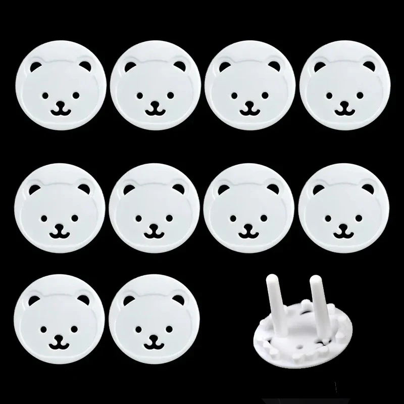 10pcs Plugs Protector Covers EU Power Socket Protection Cover Bear Thickened Kids Safety Electrical Outlet Anti Electric Shock socket covers