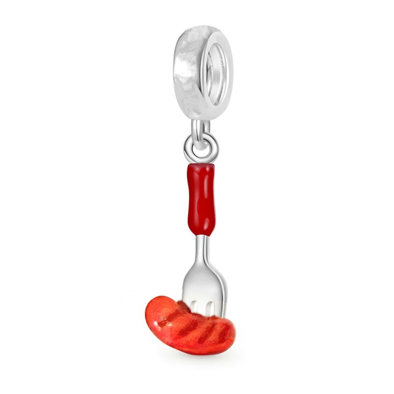 Red  Apple Chili Strawberry Heart Christmas Dangle Charm Beads Fit Original 925 Sterling Silver Bracelet DIY Women Jewelry Gift 3