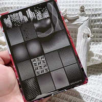Plaque de stamping pour nail art, plaque en acier pour débutants, modèle de décoration d'ongles sans peinture manuelle, motif abstrait demi-ton, géométrique, à pois, technologie de matrice de points futuristes, dégradé, nail art rapide, nail art facile, la technologie change la vie, gel de stamping, huile de stamping, outil de stamping 1