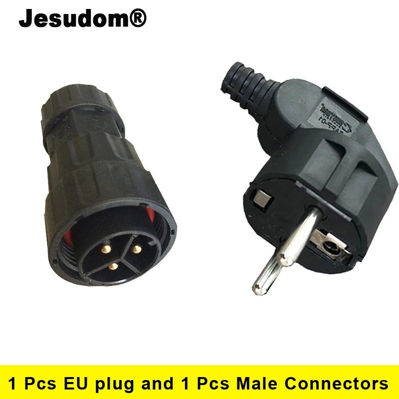 1 Pcs EU Detachable Plug and 1 Pcs Male Connectors for WVC600W~WVC2800W for solar connectors,outdoor cable connector,wifi plug connector