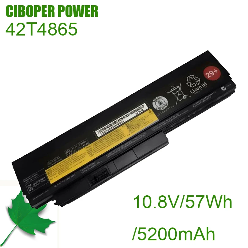 

CP Аккумулятор для ноутбука 42T4865 10,8 В/57Wh/5200 мАч для Thinkpad X220 X220I X220S 42T4899 42T4900 42T4942 42T4872 42T4865 42T4866 серия
