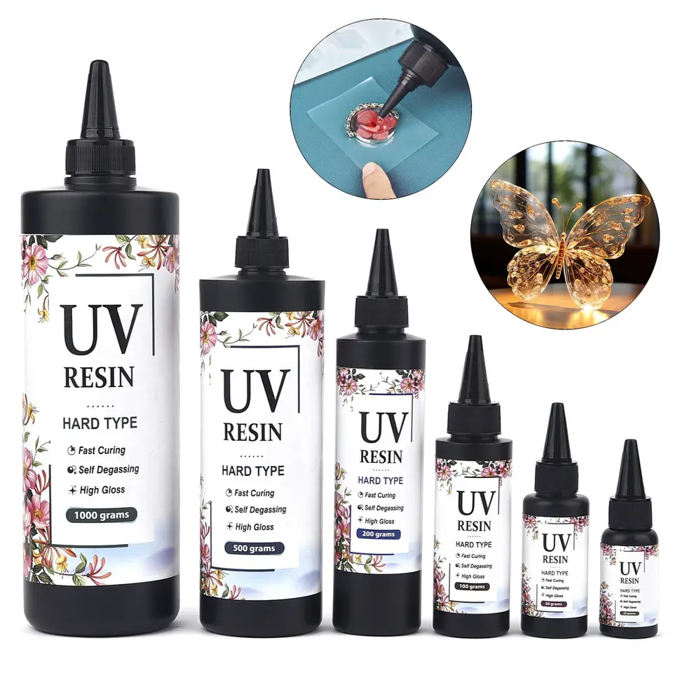 Resina UV 1000 G Trasparente Per Gioielli E Decorazioni – Indurimento Rapido Con Luce UV O Sole, Durezza Cristallina E Antigiallo