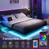 King Size Bed Frame, with LED Lights, USB Charging Station, Noise-Free, No Box Spring Needed, Bed Frame 2