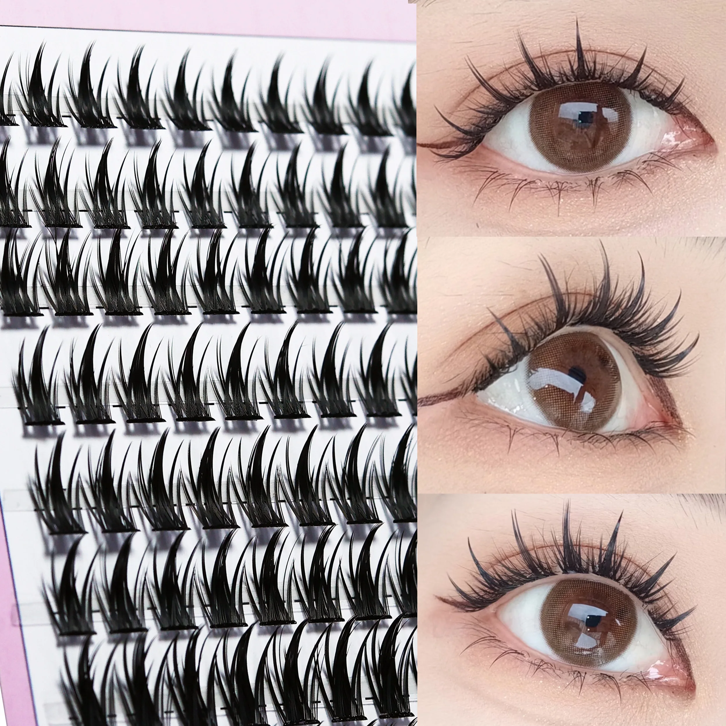 1 box/160 bunches Mink Eyelashes 3D Russian individual Eyelash cluster Natuaral Eyelash Extension Makeup Tools Lashes Wholesale