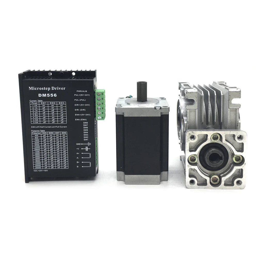 worm gearbox nema23 motor dm556 driver kit 01