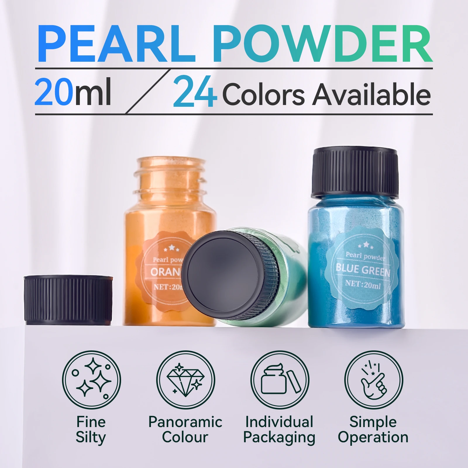 Mica powder pigment 20ml Pearlescent for Epoxy Resin DIY Jewelry Crafts Candle