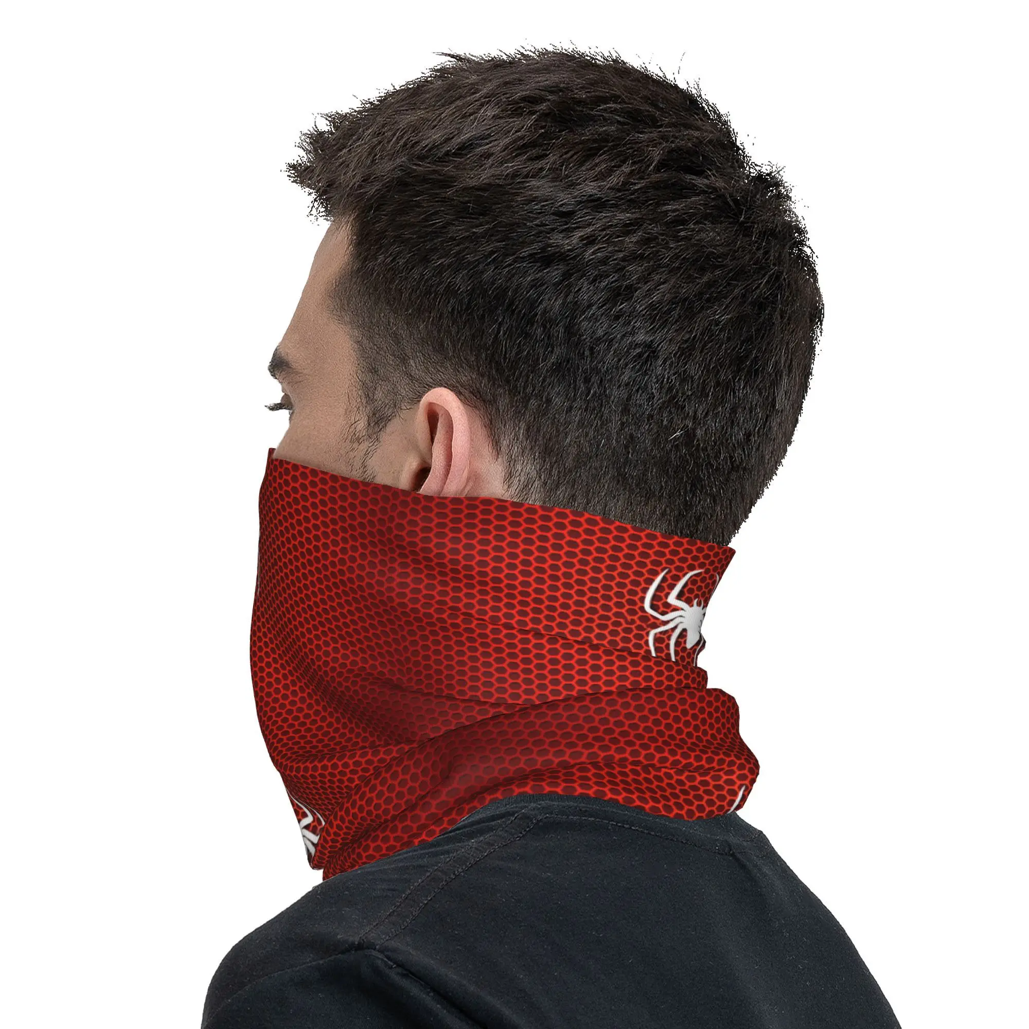 Cycling Bandana Neck Wrap Bandana Headscarf Cotton Bandana Neck Gaiter Bandana Neck Cover Multifunctional Bandana Spider Cobweb Hexagon Bandana Neck Warmer Men Women Winter Ski Tube Scarf Gaiter Spider Man Face Cover