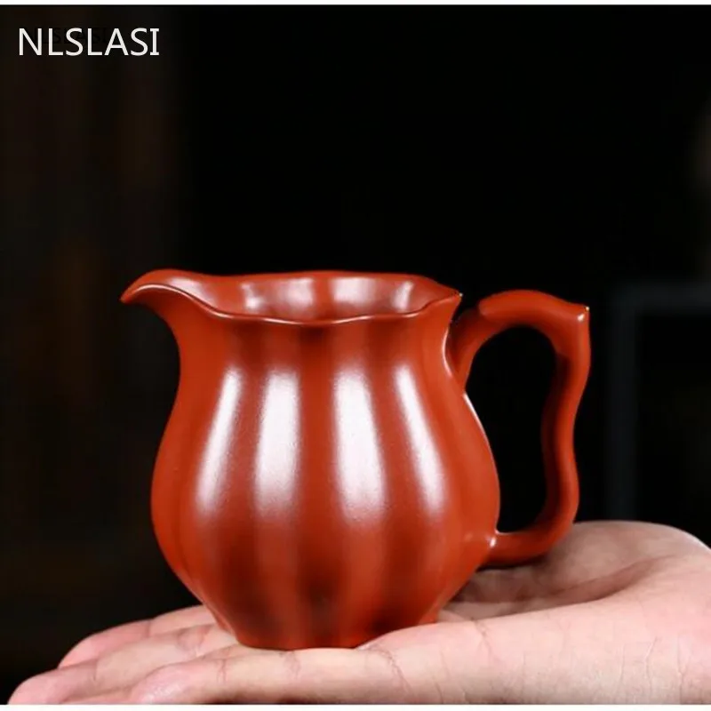 

Yixing Classic Purple Clay Fair Cup Cha Hai Boutique Dahongpao Teacup Handmade Tea set Accessories Household Drinkware 200ml