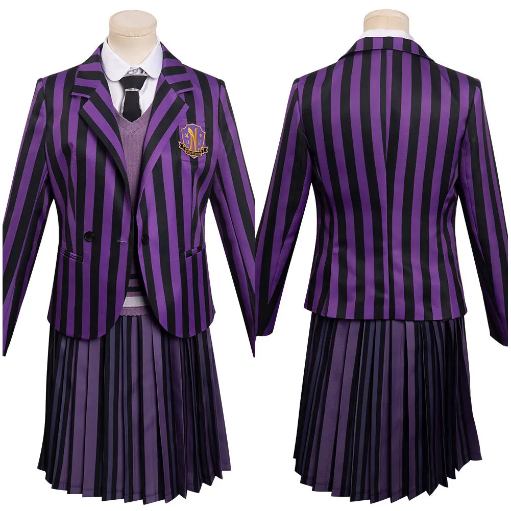 

Wednesday Enid Cosplay Costume Outfits Women Girls School Uniform Outfits Halloween Carnival Suit for Adult Roleplay