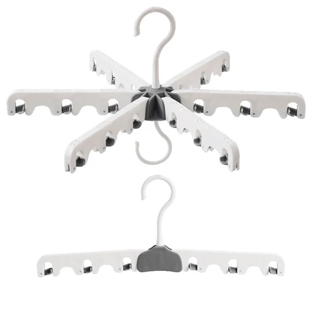 Utazás Hordozható, Összecsukható Függő Állvány Tartós Forgatható Fogas Klipekkel Szárító Törölközők Számára Babaruhák - Image 4