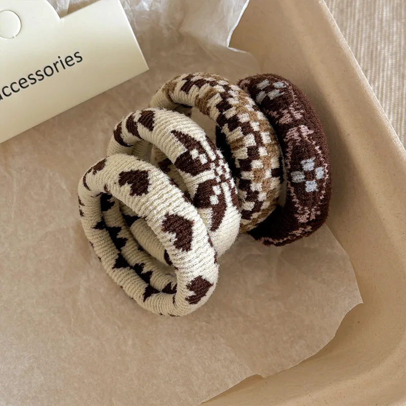 Set elastici per capelli vintage in maglia boho accessori morbidi_voghion.com