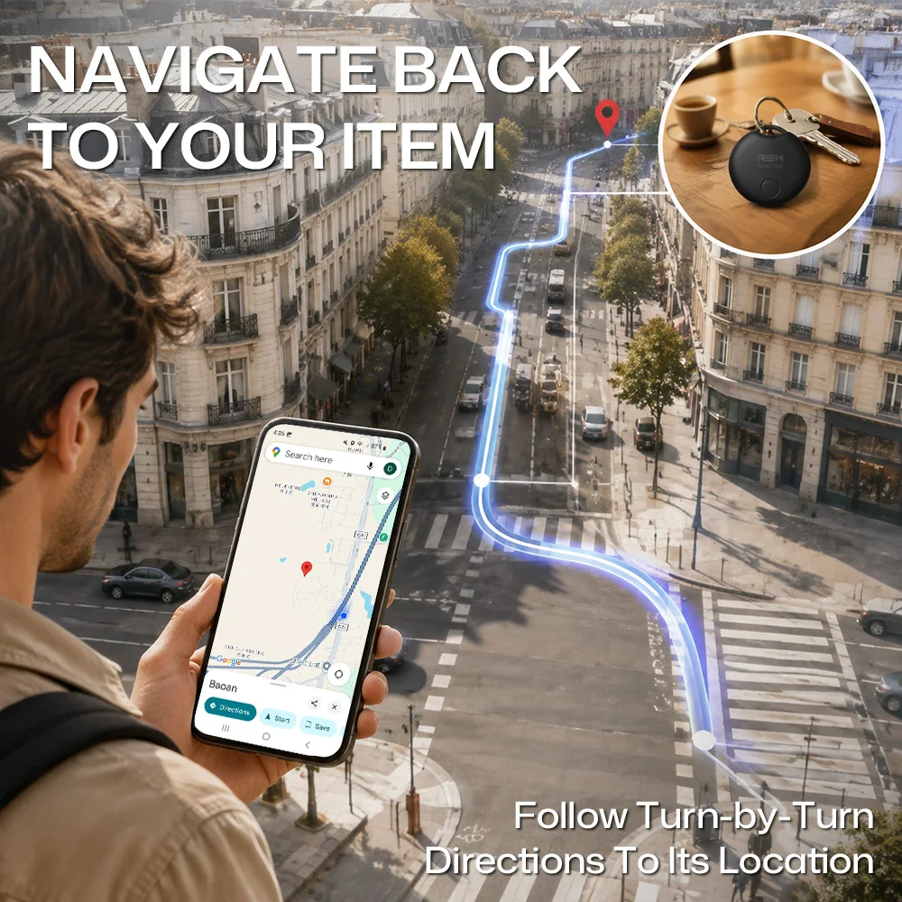Bluetooth Smart Tag Anti-Loss Finder and Mini Tracker for Keys, Wallets, and Bags