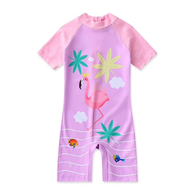 New one-piece children's swimwear for boys and girls, young children and older kids, for sun protection, hot spring swimming set