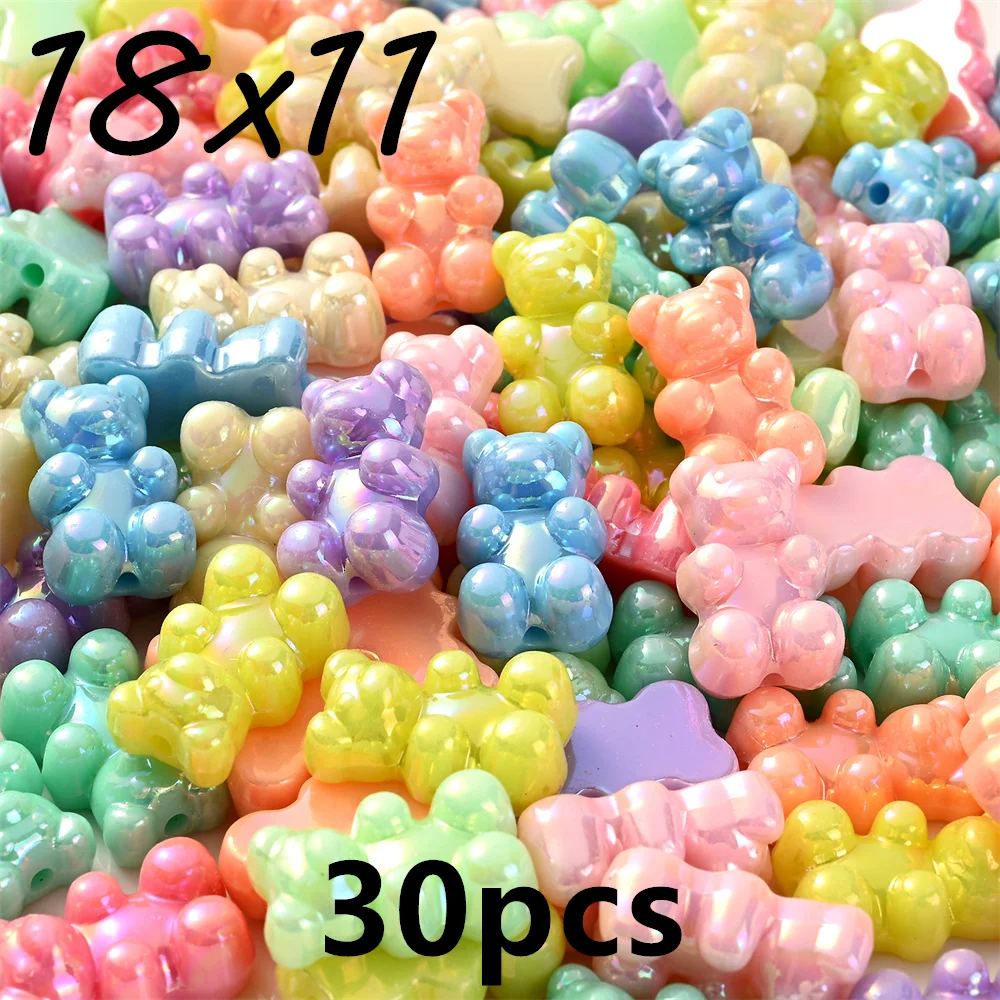 Aabellay 100 pezzi in resina con orso gommoso a forma di orso piatto, cabochon orsetti colorati, per collane fai da te, portachiavi, spilla, orecchini, custodia per cellulare, accessori colore casuale