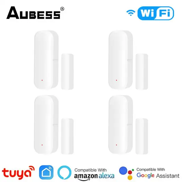 Tuya Smart WiFi Door Sensor Window Sensor Door Magnetic Alarm Detector Independent Magnetic Sensor Work with Alexa Google Home 1