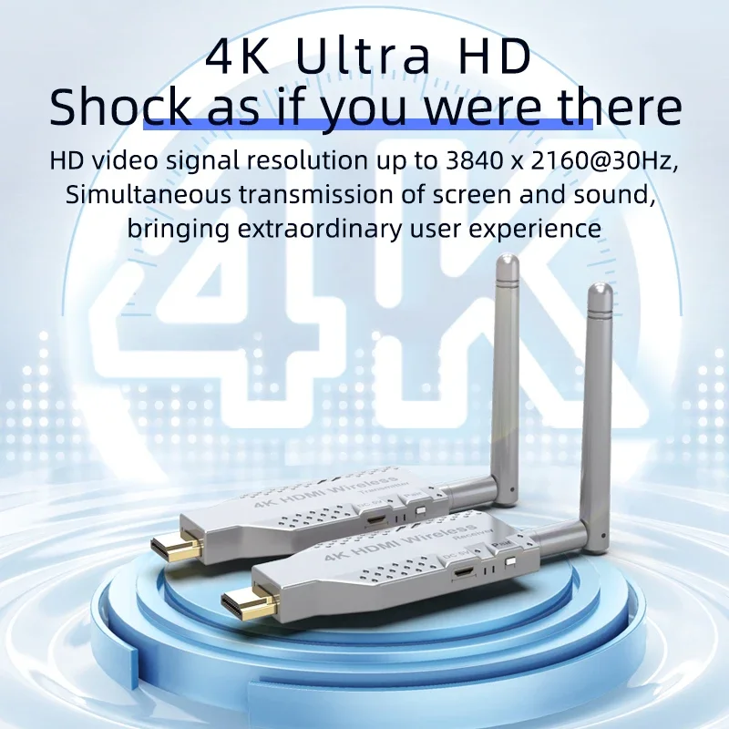 무선 HDMI 비디오 송신기 리시버 익스텐더 디스플레이 어댑터, TV 모니터 프로젝터 PC용 동글, 5.8G 4K 1080P, 50M, 100M, 150M