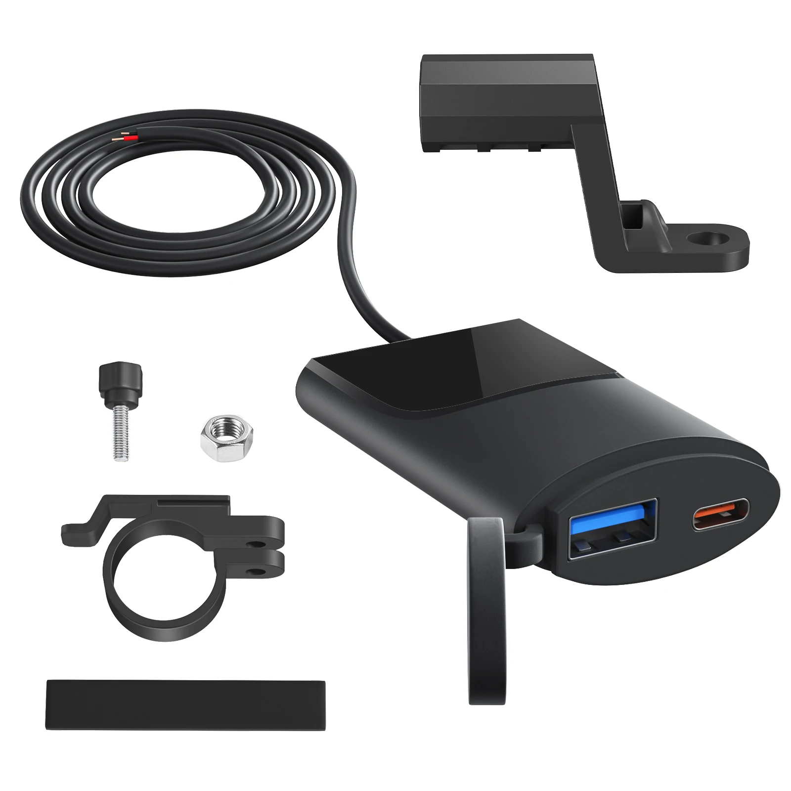 12V-24V Motorcycle USB Fast Charger 30W PD + QC3.0 Type-C Charger IP67 Waterproof Bracket Motorcycle Phone battery charger adapter mobile phone charger motorbike charger adapter motorcycle charger phone charger motorcycle charger adapter