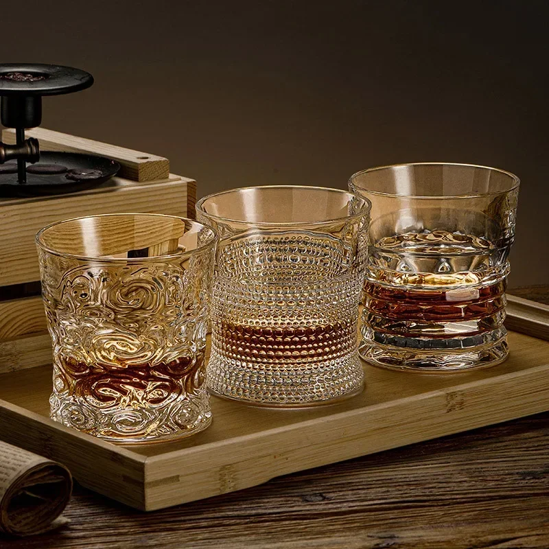 300ml Elegant Glass Glasses Cups for Home Bar Transparent Drinkware Whiskey Glass Wine Cups Creative European Beer Cup
