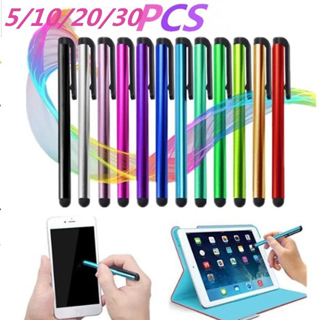 100 pcs/lot Mini Stylos Capacitif stylet ecran tactile stylo avec clip pour  iphone 4s 5 6 plus iPad mini iPad iPod touch pour samsung