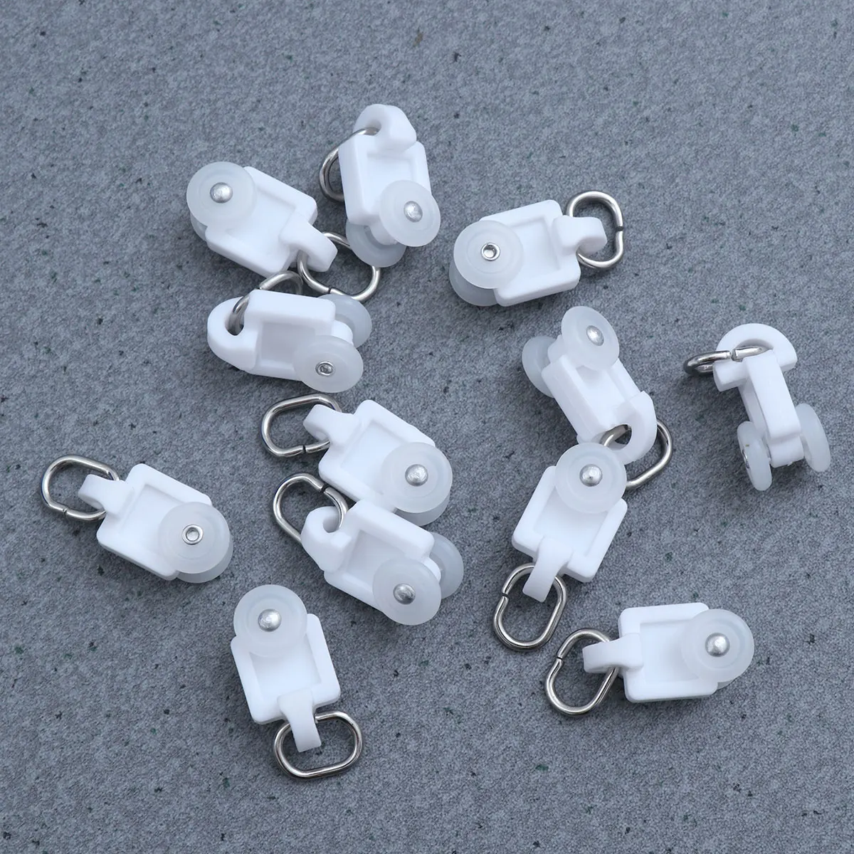 Plastic Shower Curtains Roller Rail Ceiling Hooks Hook Rollers Carrier Shower Drapery Rod Curtains Gliders Shape Clips Pulley