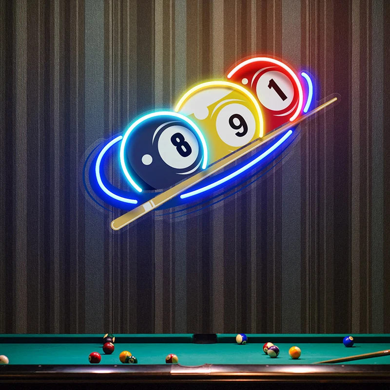 8 Styles Neon Signs Custom Billiards Led Light for Game Room