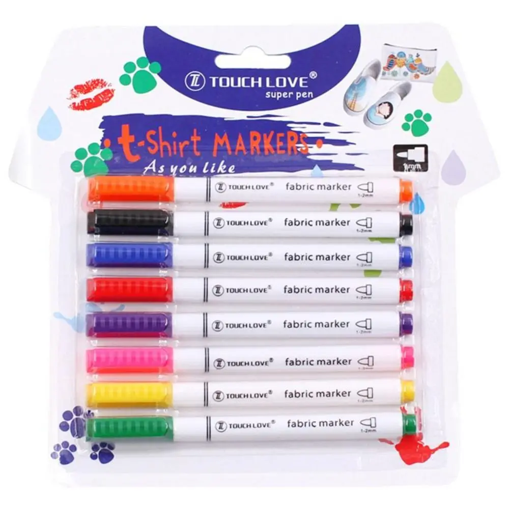 Waterproof Color Fabric Marker Pens 8PCS/Set