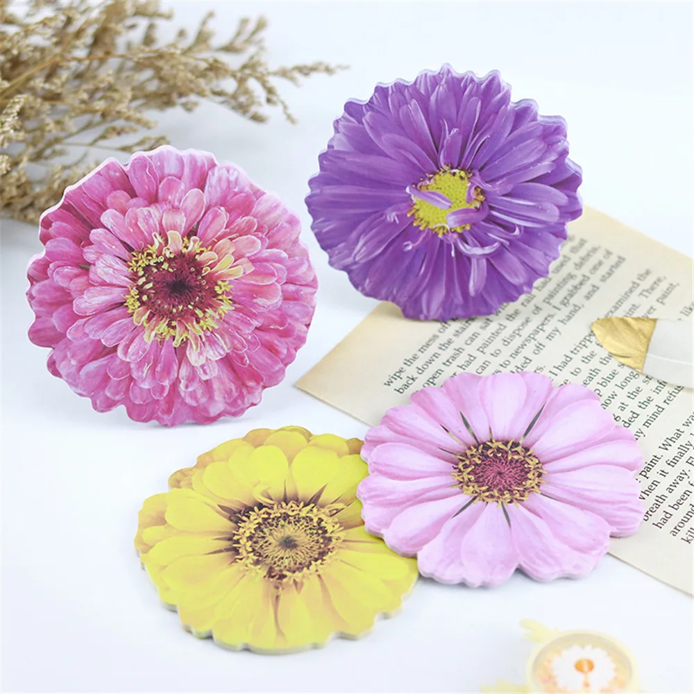 

25 Sheets Flowers Self-Stick Notes Schedule Self Adhesive Memo Pad Sticky Notes Bookmark Planner Stickers Office Study Supplies