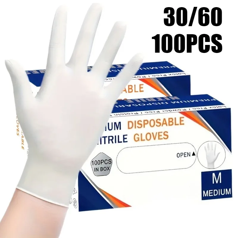 Gants Nitrile Jetables 30/60/100 PCS - Lot Multi-Tailles S/M/L/XL
