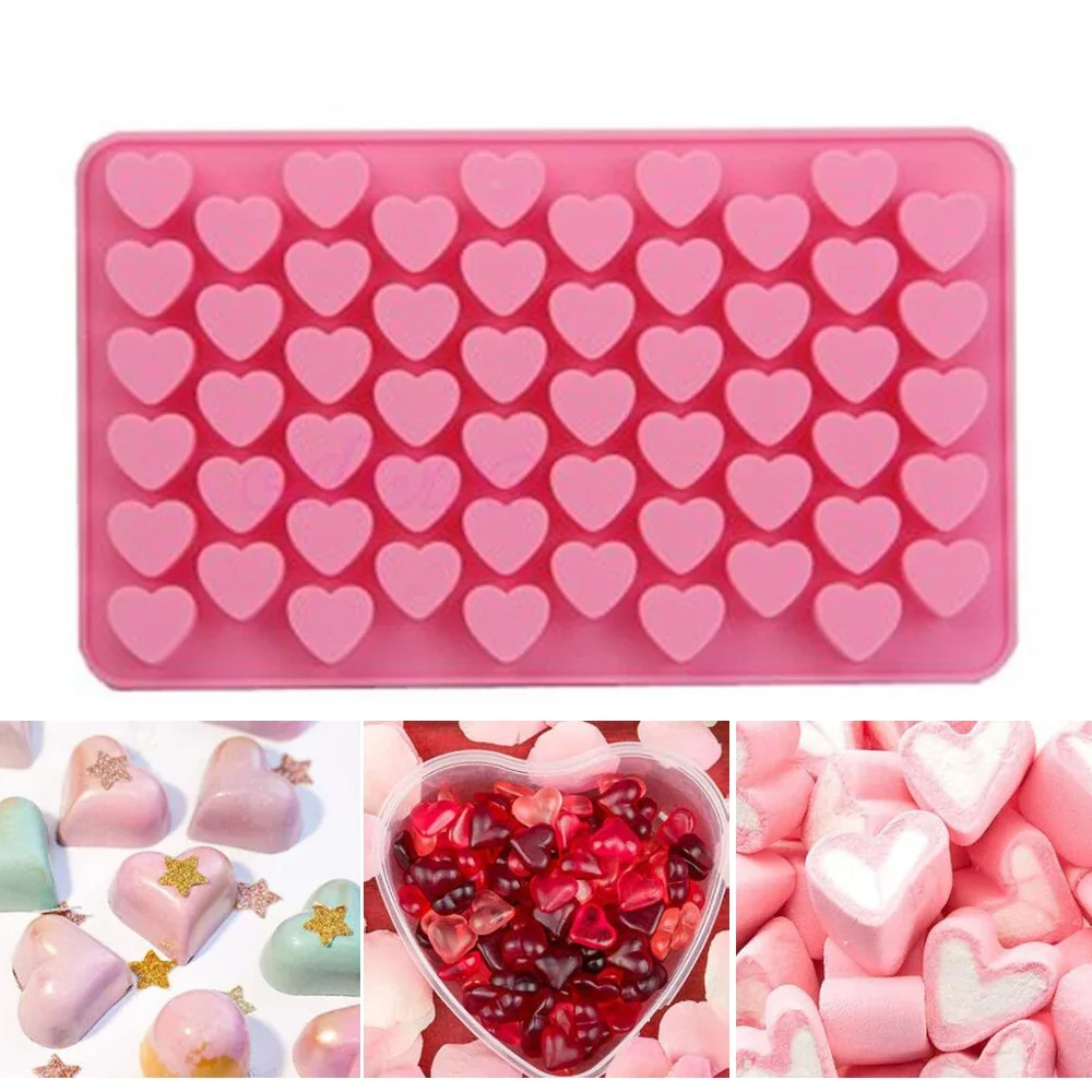 

55 Cavities DIY Mini Heart Cake Chocolate Silicone Mold Kitchen Ice Making Mold Cookies Baking Mould Bakeware