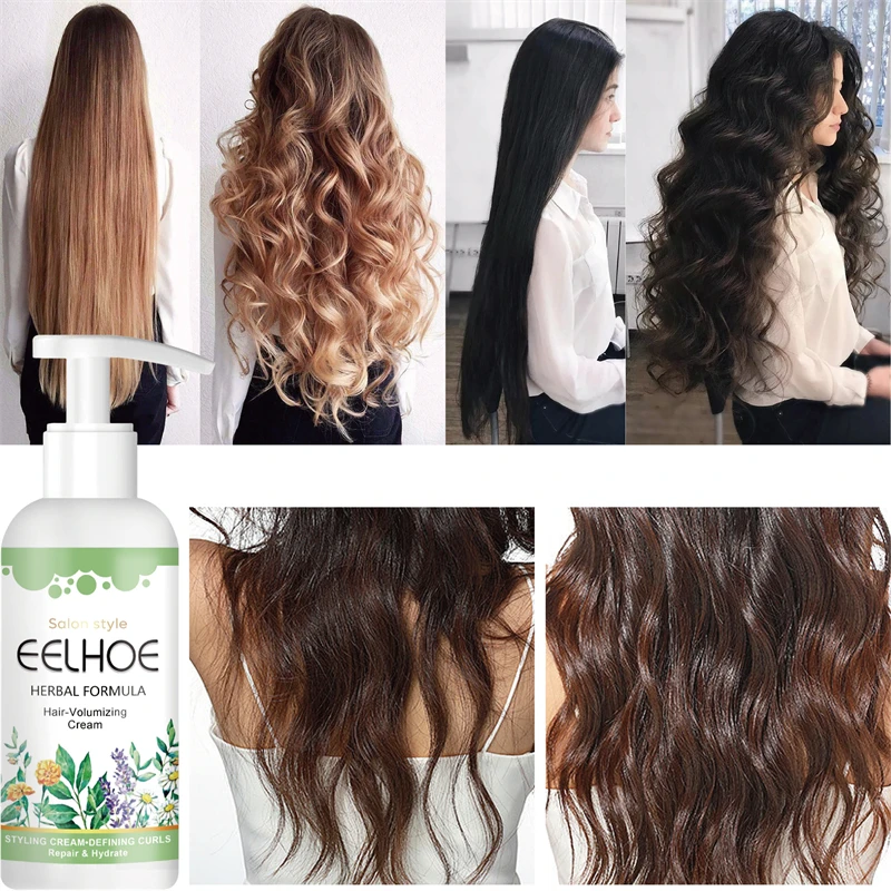 Hair Volumizing Cream Light Curl Defining Elastin Gel Curl Enhancer Shiny Nourishing All Day Hair Care Products For Women Men
