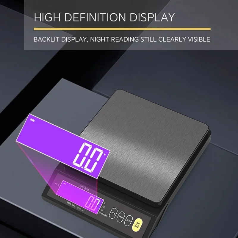Báscula Digital Cocina Acero Inoxidable Impermeable | Balanza Alimentos Precisión 0.1g-10kg Recargable LED - Image 6