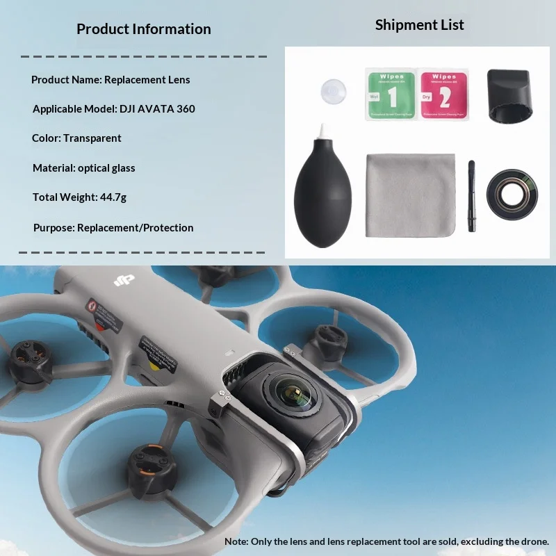 Objectif Remplacement Drone DJI Avata 360 Haute Définition Transparent