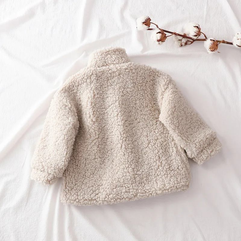 Baby Girl Boy Winter Jacket Thick Lamb Wool Infant Toddler Child Warm Sheep Like Coat Baby Outwear Cotton 1-8Y