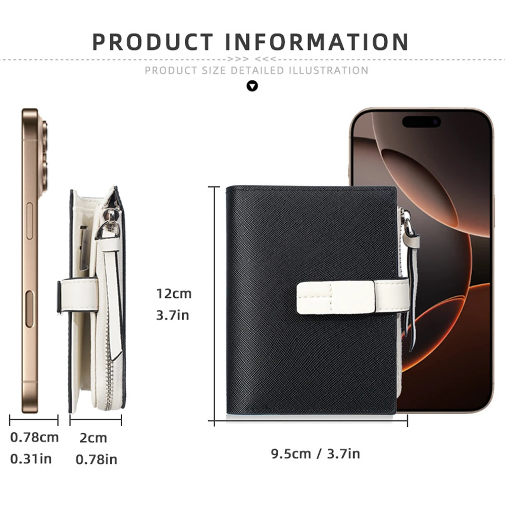 1Pcs/Baellerry Women's Ultra-Thin Mini Wallet, Multi-Functional Multi-Card Slot Zipper Coin and Id Holder, Lightweight and Portable Small Card Holder