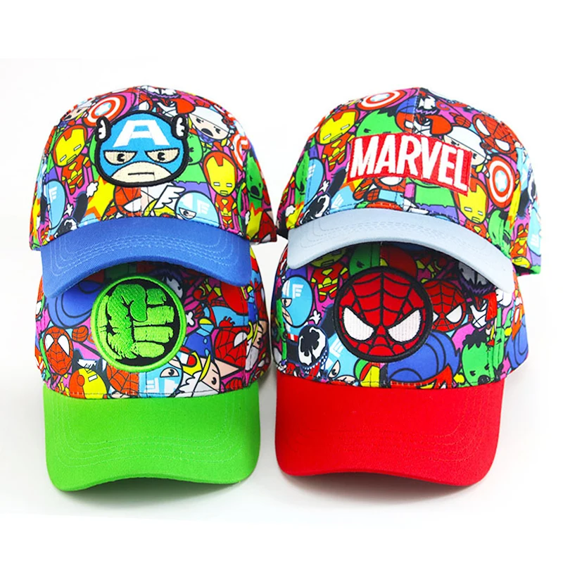 New Cartoon Disney Spiderman Cap For Kids Marvel Printing Baby Baseball Caps Boys Girls Hip Hop Sun Hats Spring Autumn Child Hat 2
