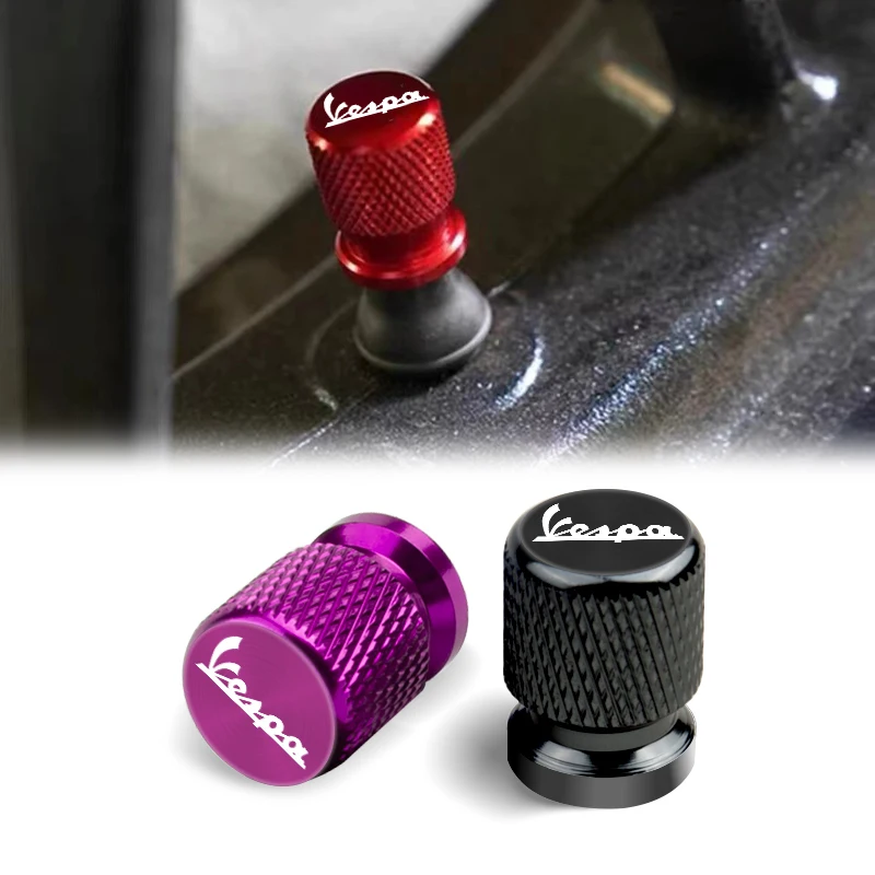 Motorcycle Accessories 2 Pcs For Piaggio Vespa Primavera 150 SPRINT LXV 125 125 200 Metal Tire Valve Air Port Stem Cover Caps