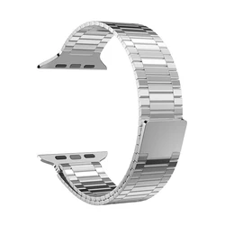 Elegant Solid Stainless Steel Loop Wristband for 42mm 44mm 45mm 49mm (Silver)