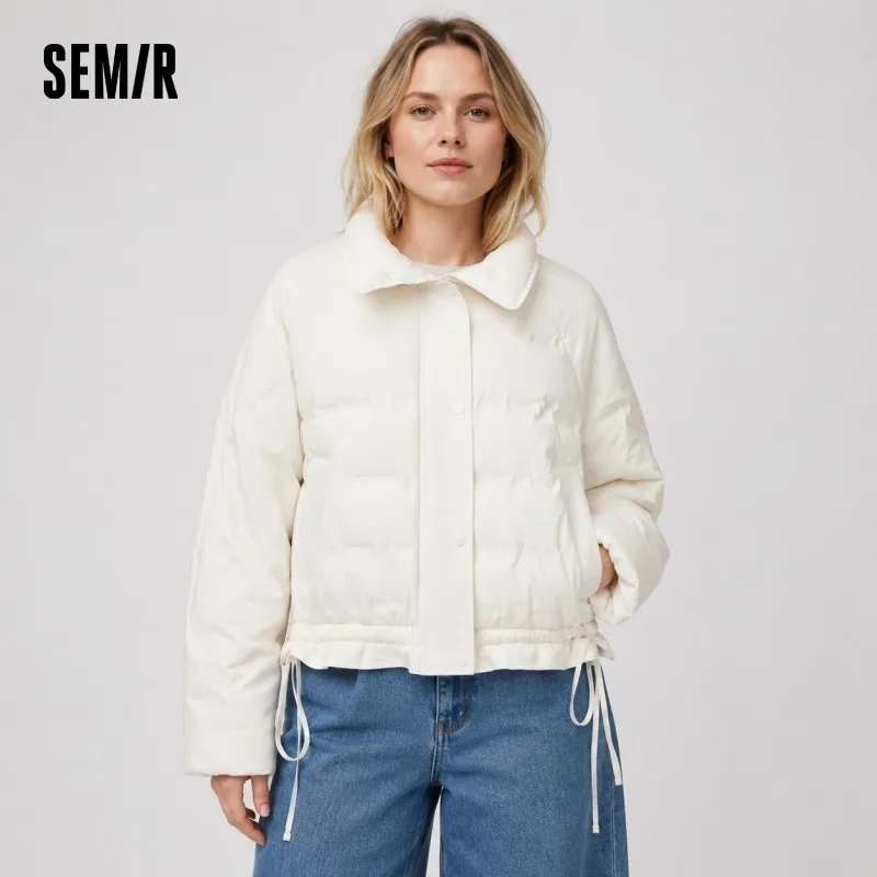 Semir Down Jacket Women Winter Lace Trim 90% Down Fill Windproof Oversize Lightweight 2025 New Sweet Cool Niche Top