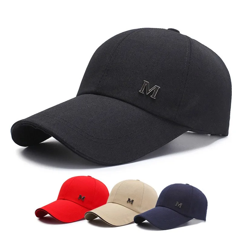 LetterMEmbroideredBaseballCapWomenMenSpringSummerCurvedBrim
