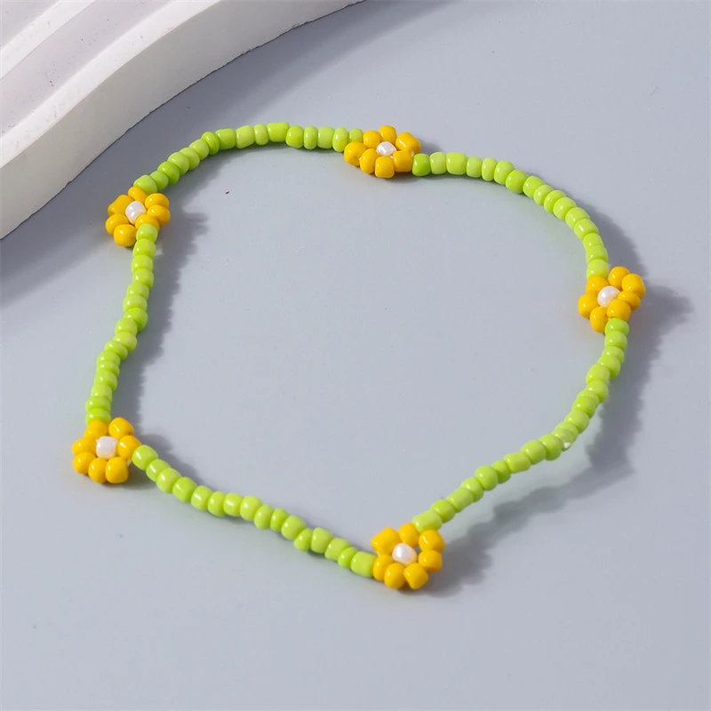Böhmisches handgefertigtes buntes Perlenblumen-Fußkettchen für Sommer und Strand, Fußkette für Frauen und Mädchen, Urlaubsgeschenk ﻿ – Detail 5