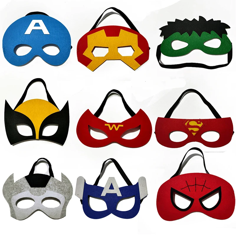 

1pcs/lot Disney Spider-Man Party mask Superhero Party Captain America Cosplay Party Felt Mask Birthday Party decorative Props