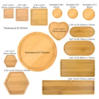 14 Style Round Square Flower Pots Planter Bamboo Tray Wood Holder Home Decor Gardening Supply Anti-Fade Simple Elegant Design 1