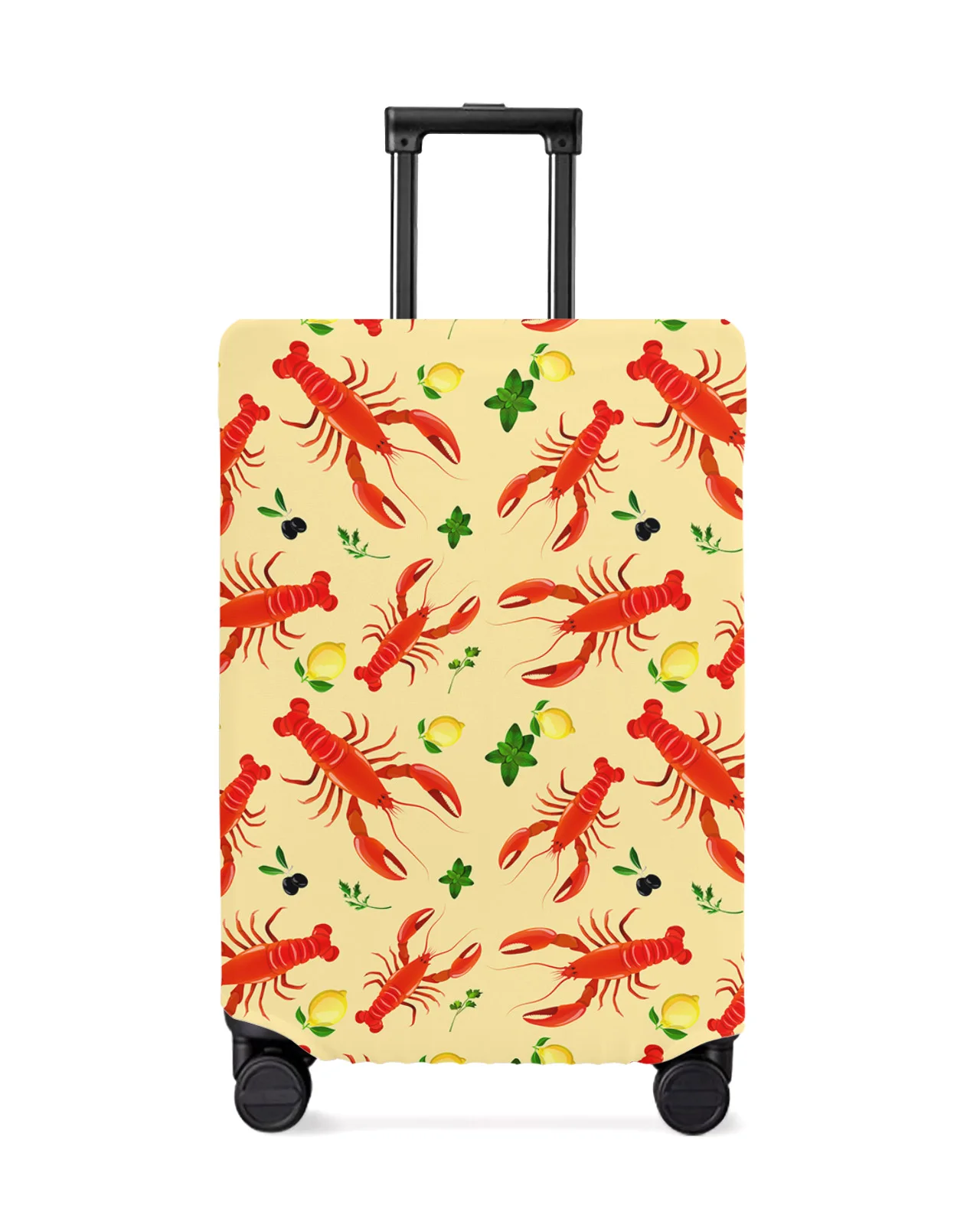 sea-life-lobster-retro-fruit-lemon-luggage-cover-stretch-baggage-protector-dust-cover-for-18-32-inch-travel-suitcase-case