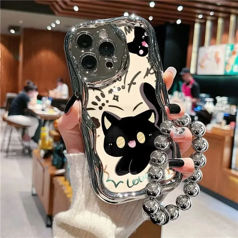 Probe Black Cat Phone Case For Samsung Galaxy S26 S25 S25PLUS S24FE S25ULTRA S24Ultra S20FE S21 S24 Plus Soft Silicone Cover — view 3